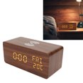 thumbnail image 1 of Wooden Digital Alarm Clock, 3 Dimmer 12/24 Hour Dual Alarm Wood LED Clock With Charging Cable For Home, 1 of 8