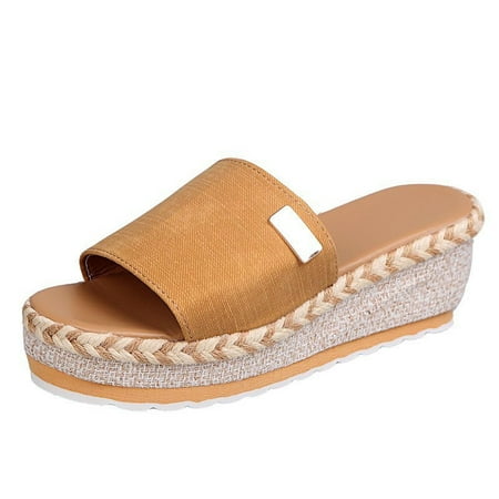 

Wedges Sandals for Women Espadrille Platform Sandals Slip on Slides Bohemia Sandals Non-Slip Open Toe Beach Sandals