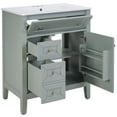 thumbnail image 5 of Modern Solid Wood Bathroom Vanity with Ceramic Undermount Sink Gray 30 Inch Soft Close Drawers Flip Bin Adjustable Shelf Bathroom Storage Cabinet, 5 of 8