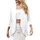 thumbnail image 4 of UKAP Cárdigan tipo Kimono para mujer, blusa con parte delantera abierta, blusa de manga 3/4, suéteres de verano con dobladillo alto y bajo para mujer, 4 of 7
