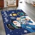 thumbnail image 2 of 3'x5' Rug for Living Room Bedroom, Navy Blue Snowman Christmas Washable Area Rugs Non-Slip Carpet Mats, Xmas Gifts Wreath Snowflake Indoor Low Pile Area Rug Runner for Kitchen, Mudroom, 2 of 8