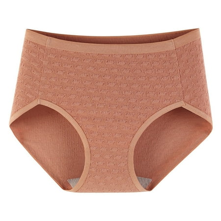 Akafmk Plus Size Underwear for Women High Waisted Cotton Briefs Large Size High Slit Seamless Briefs Comfortable Breathable Underwear Panties  Sizes M-2XL