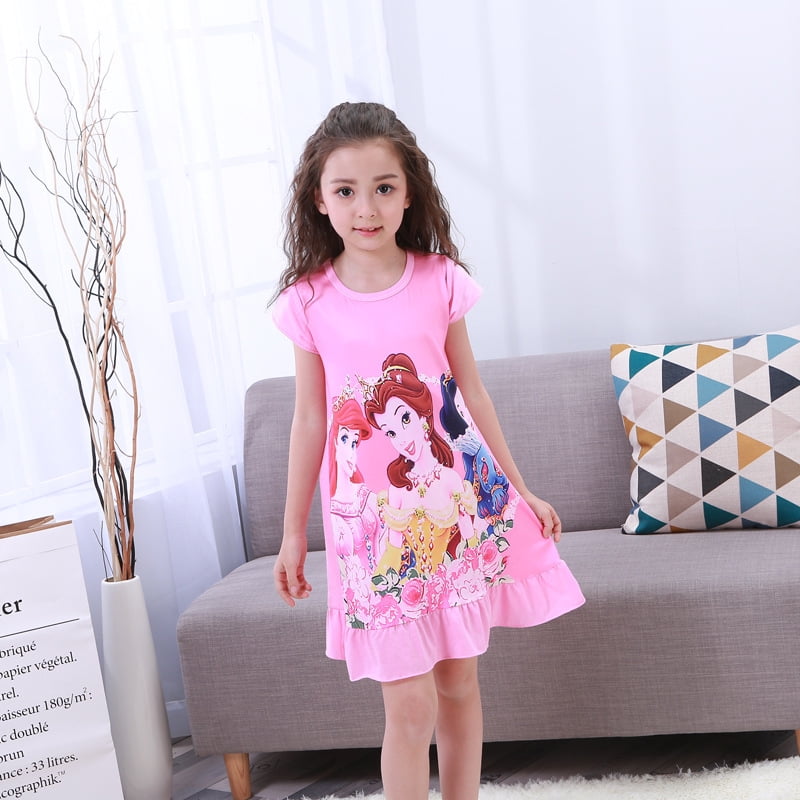 Little Girls Princess Nightdress Toddler Causal Dress Playwear Casual Dress 