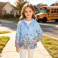 thumbnail image 6 of Nugftut Girls Jacket Hooded Print Lightweight Windproof Zip-Up Coat for Kids Size 8-9, 6 of 8