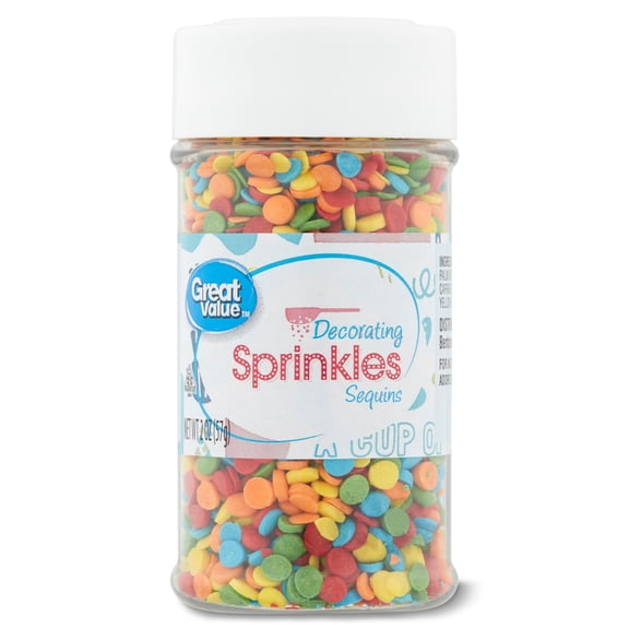 Great Value Decorating Sprinkles, Sequins, 2.4 oz