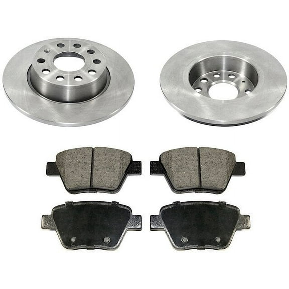 Rear Brake Pad and Rotor Kit - Compatible with 2012 - 2014 Volkswagen Passat 2013