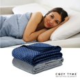 thumbnail image 1 of Cozy Tyme Bisa Weighted Blanket - 15 Pound Dot Velvet Cover 48"x 72" Navy, 1 of 10