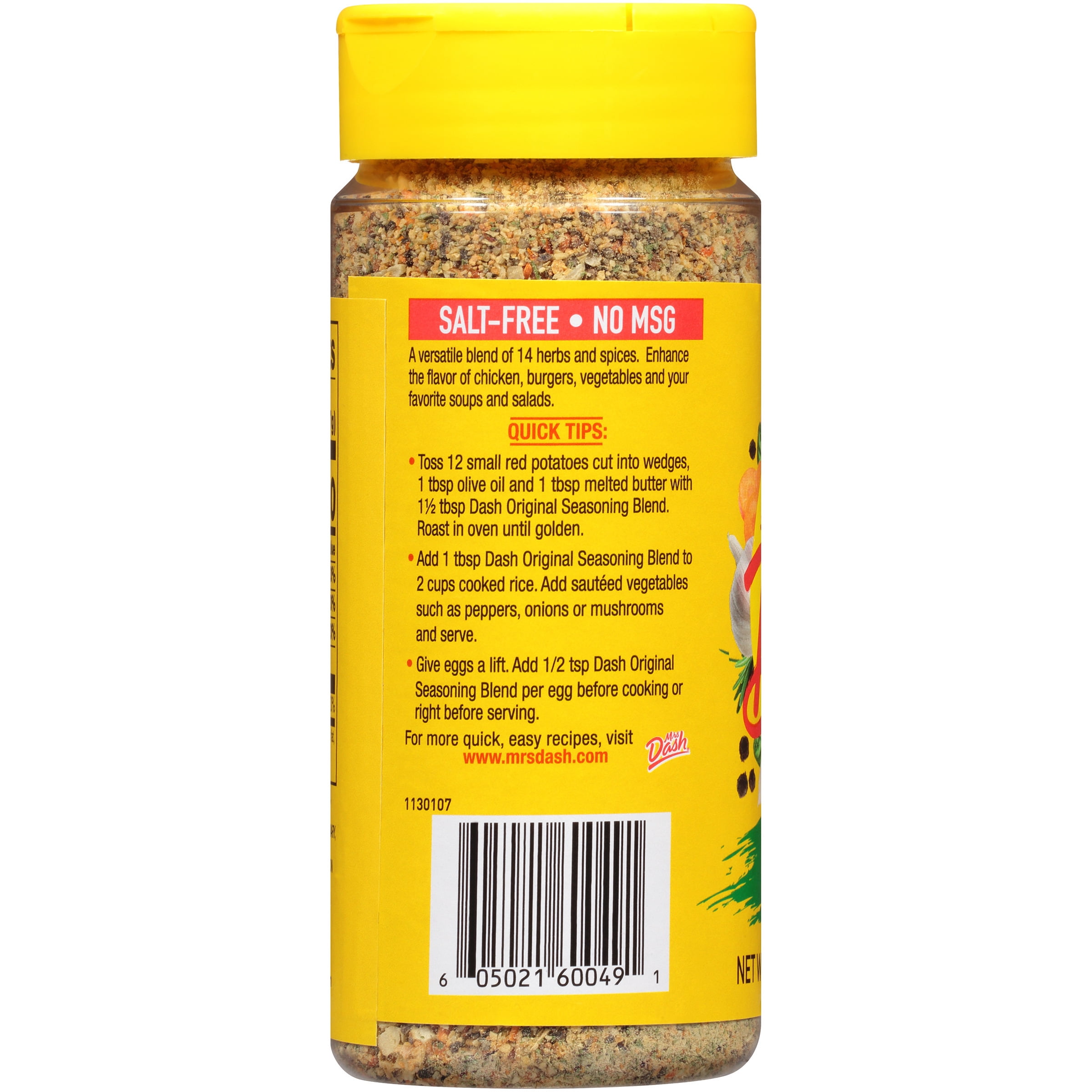 Mrs. Dash 10 oz Salt Free Seasoning Blend Bundle: (1) Original, (1) Garlic  & Herb, and ThisNThat Recipe Card