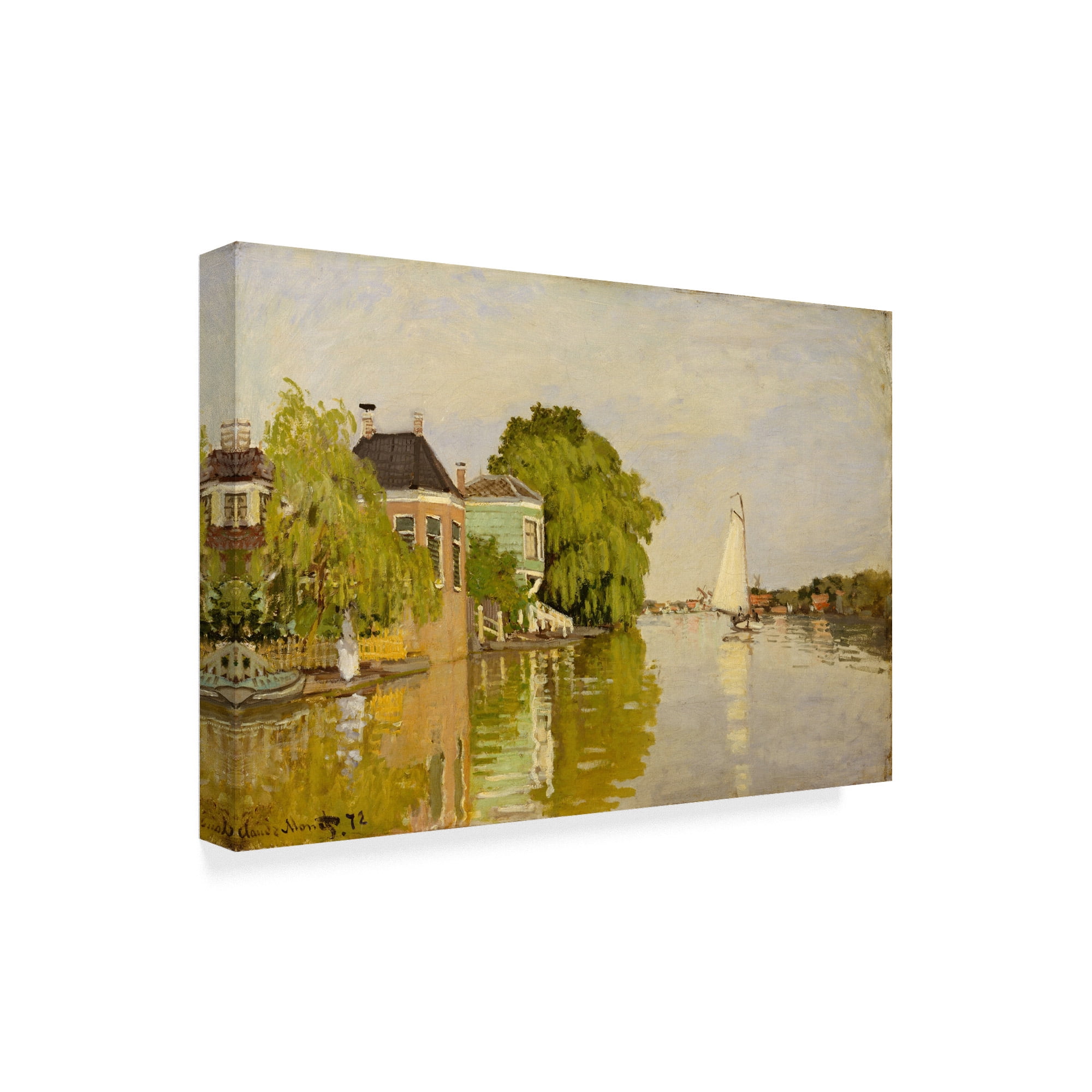 Trademark Fine Art 'Houses On The Achterzaan' Canvas Art by Claude Monet
