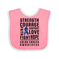 Inktastic Strength Courage Support Colon Cancer Awareness Boys or Girls Baby Bib