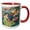 Red/White, variant on 3drose, Woman Catching Hearts from Cupids Cornucopia, 11oz Two-tone Green Mug