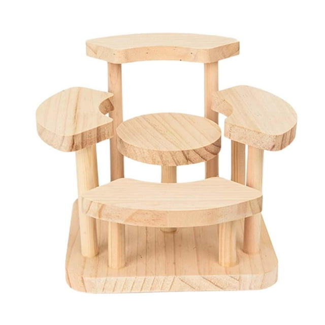 veasfak Wooden Display Riser Cupcakes Holder Showcase for Toys Action Figure Dessert Staircase