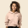 thumbnail image 3 of Dalix Astronaut Embroidered Fleece Cropped Hoodie Cold Fall Winter Women in Peach 2XL XX-Large, 3 of 5