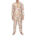 thumbnail image 3 of Salouo Dachshund Dog Print Button-Front Long Sleeve Pajama Set for Men, Soft 2Pjs Men's Long Sleeve Sleepwear-X-Large, 3 of 7