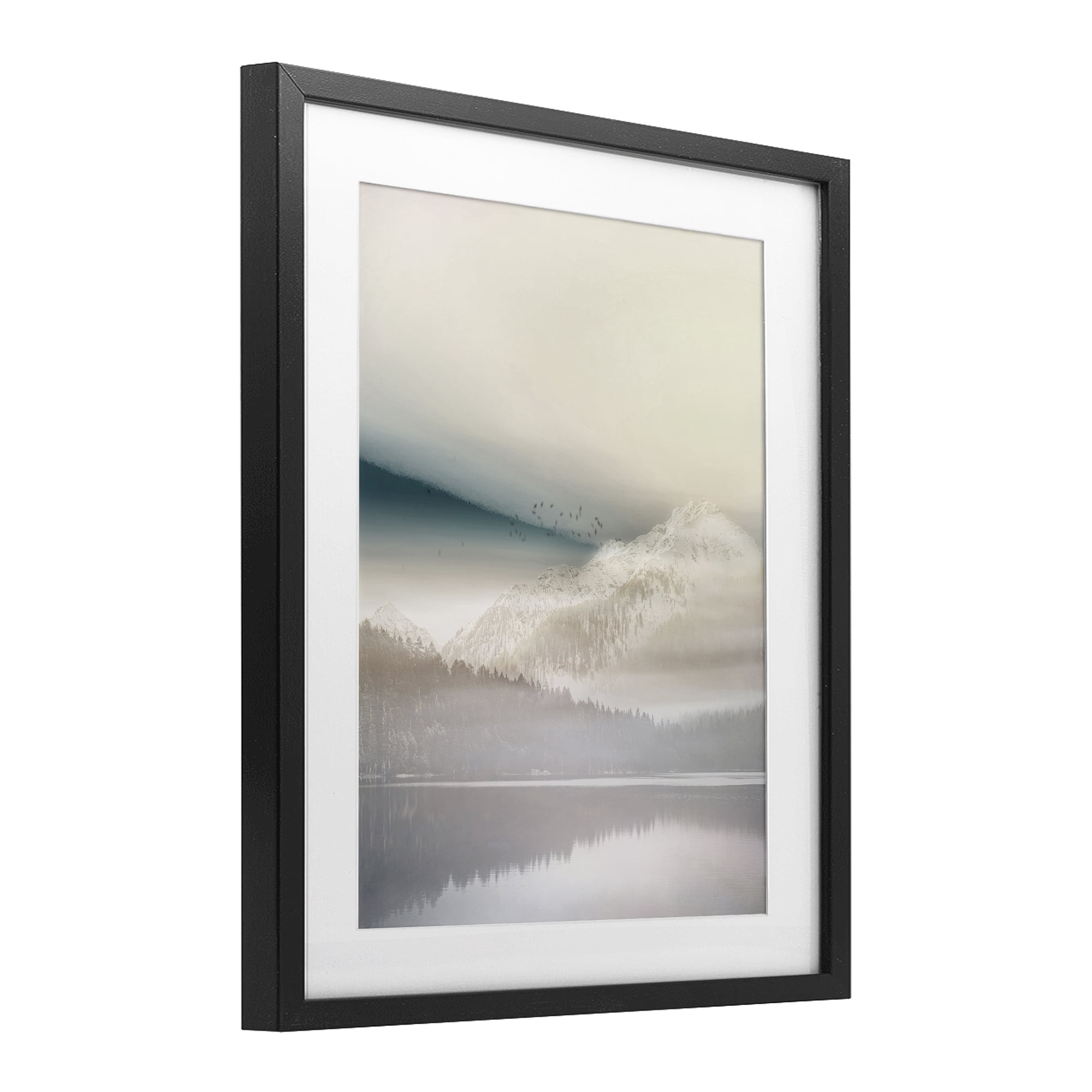 Stupell Industries Mountainous Vanilla Landscape Black Framed Print Under Glass, design by Gemma Bardot
