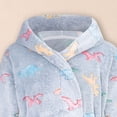 thumbnail image 5 of Linfrsh Boys Girls Coral Fleece Bathrobe,Soft Plush Hooded Robe with Adjustable Belt,Cartoon Print,for Toddlers 18 Month -14 Years,Warm Loungewear Shower Robe Kids Pajamas,Size 11-12 Years, 5 of 7