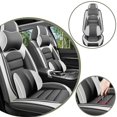 thumbnail image 4 of (Front Seats)Car Seat Covers for Jeep 99% Car Models,Artificial Leather Seat Covers for Cars,Waterproof Car Interior Seat Cushions(Gray and White,Luxury), 4 of 6