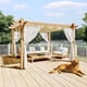 thumbnail image 1 of Qinaqin 10X10 Beige Pergola Retractable Canopy Side Malla Aluminum Frame Structure para Backyard Garden de Profundidadck Patio, 1 of 4