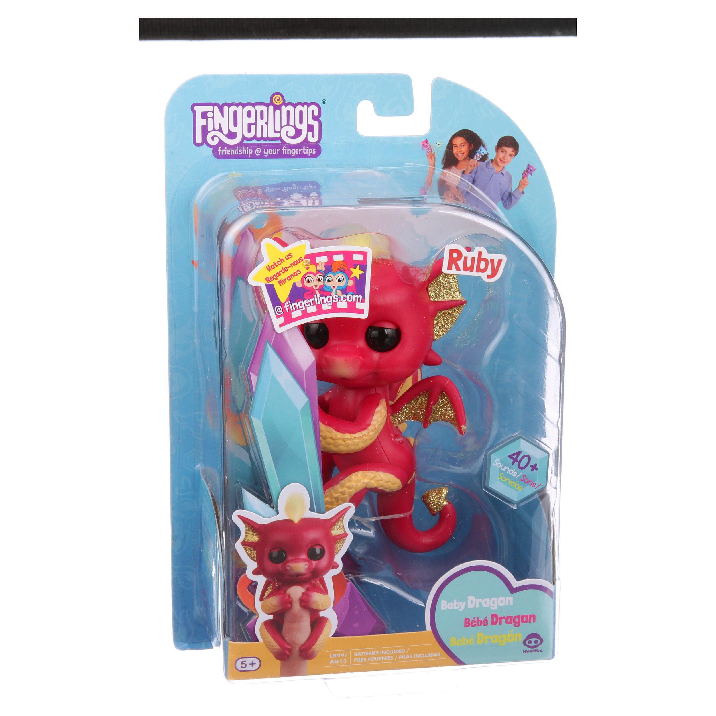 Fingerlings - Interactive Baby Dragon - Ruby (Red & Gold) - Interactive Baby Collectible Pet By WowWee - image 4 of 5