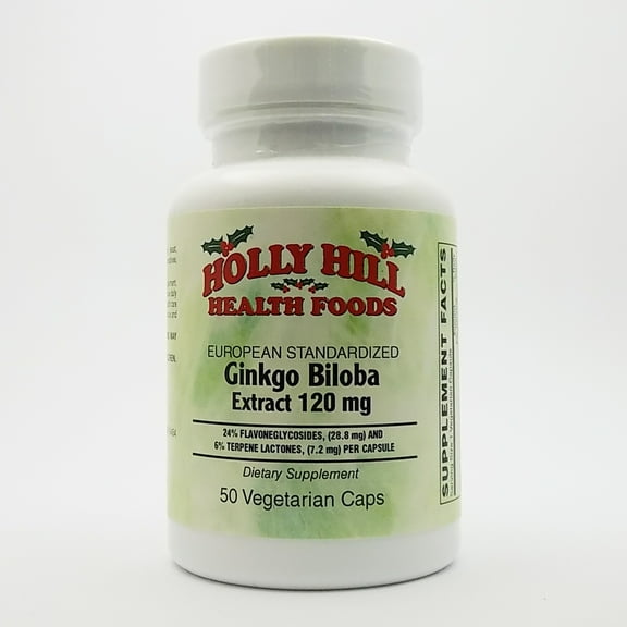 Holly Hill Health Foods, Ginkgo Biloba 120 MG, 50 Capsules