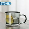thumbnail image 2 of Black Clear 9 Oz Glasses Mug Double Wall Cup Coffee Glassware With Handle, Usd For Wine Tea Or Cappuccino for Women Men Gifts, 2 of 3