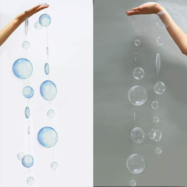 Flat Seabed White Bubble Garland Is Suitable for Little Mermaid Party  Decoration. Transparent Floating Hanging Bubbles 