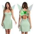thumbnail image 2 of Gupgi Tenue de Fée d'Halloween pour Femme, Robe de Cosplay Verte Sans Manches et Dos Nu avec Ailes de Papillon, 2 of 8
