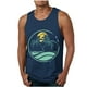 thumbnail image 1 of Mens Camisetas de Verano Casual sin Mangas de Impresión Suéter Cuello Redondo Deportes Superior, Poliéster, 1 of 4