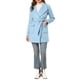 thumbnail image 2 of Abrigo largo de mujer elegante con solapa y cinturón en azul talla S, 2 of 7