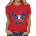 thumbnail image 4 of American Flag Patriotic T-Shirt Women 4th of July Shirt USA Flag Stars Stripes Graphic Shirt Summer Casual Tops, 4 of 5