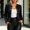 Black, variant on Women's Jackets and Cardigans Plus Size Winter Long Sleeved Cardigan Double Breasted Slim Unlined Suit Jacket