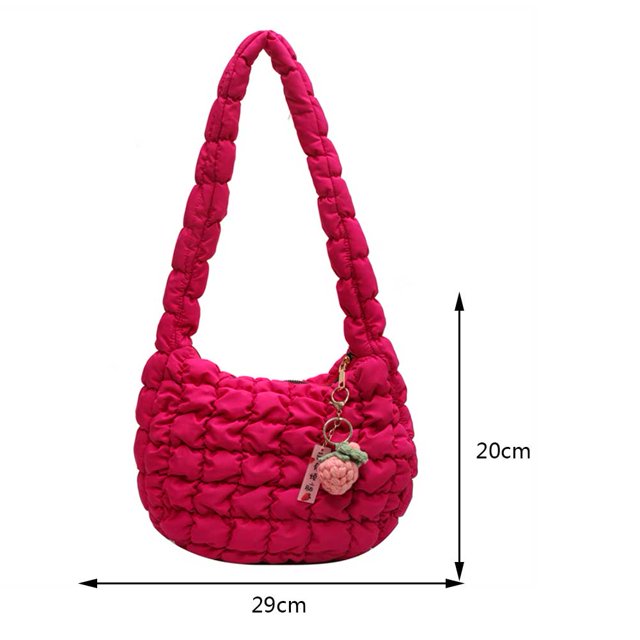 Bolsos de hombro acolchados para mujer, bandoleras plisadas, de colores sólidos, a la moda xuanjing unisex