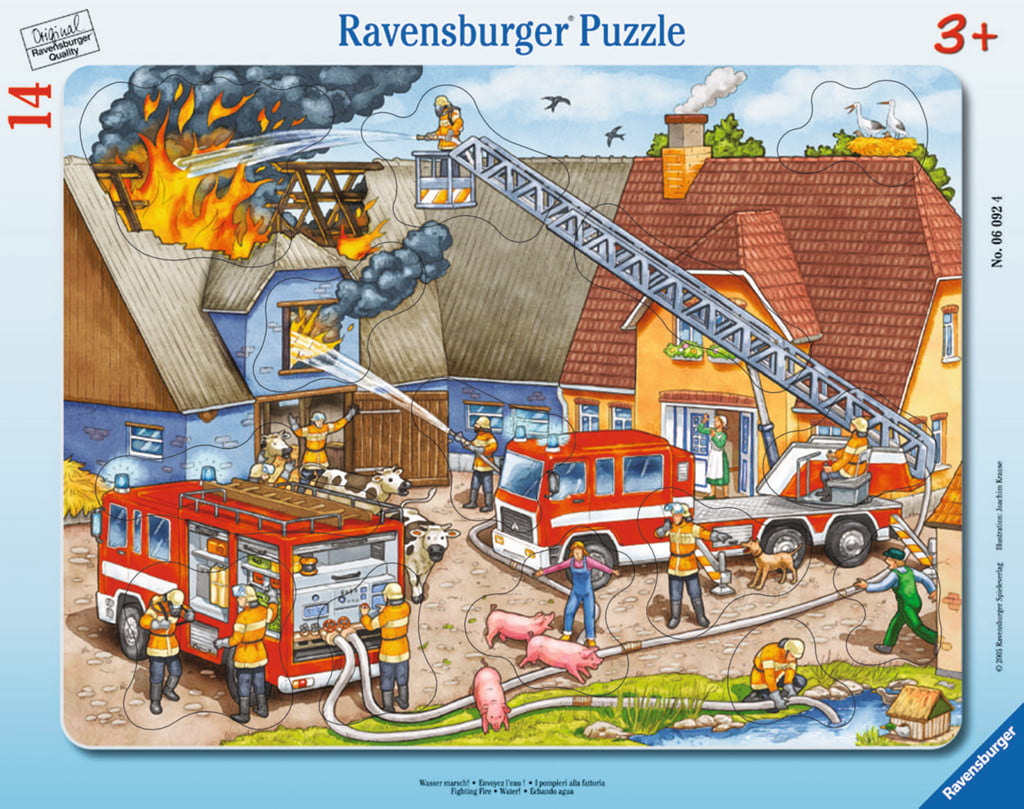 Ravensburger Jigsaw Puzzle 100 PC Fire Department Truck 49x36 Cm Kids for sale online