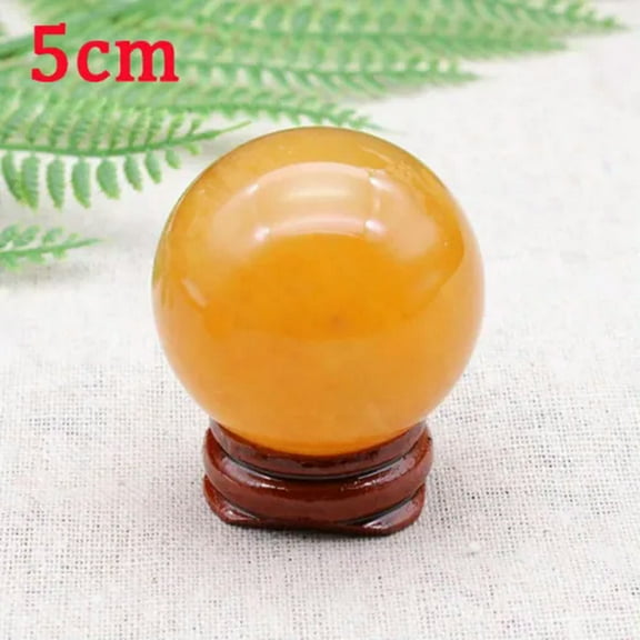 GKNET 50~80mm Natural Citrine Quartz Crystal Sphere Ball Healing Gemstone Stand New-50mm