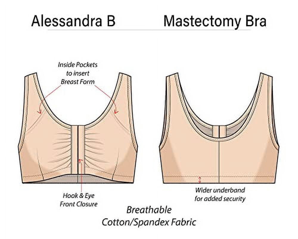 Alessandra B Mastectomy Bras with Pockets for Prosthesis Black