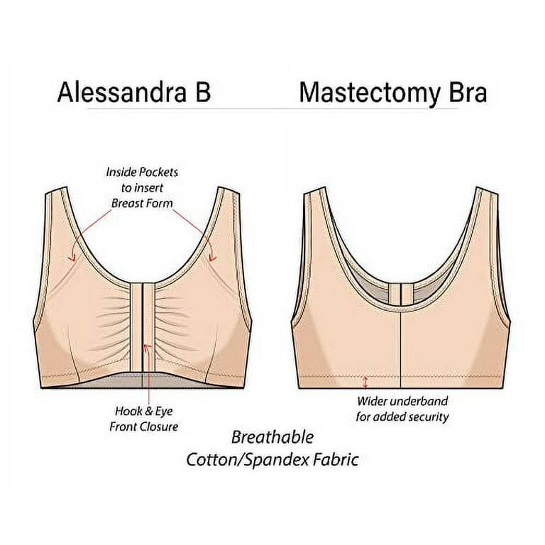 Alessandra B Mastectomy Bras with Pockets for Prosthesis Black 