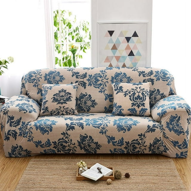 TFixol Housse de Sofa Extensible avec Taie d'Oreiller Gratuite, Tissu Polyester Durable, Design Multicolore, Convient aux Sièges Simples de 90-140 cm, Installation Facile Incluse