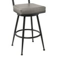 thumbnail image 5 of Denver Contemporary 26" Counter Height Barstool in Black Finish and Vintage Grey Faux Leather, 5 of 6