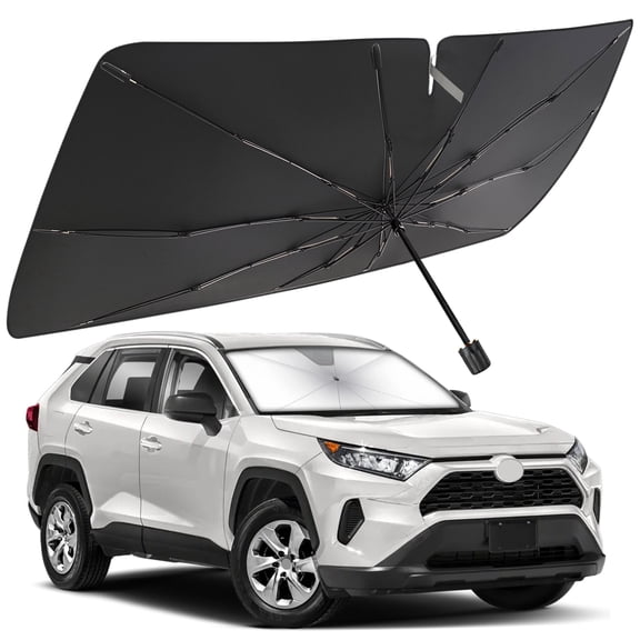 Windshield Sun Shade Umbrella for Toyota RAV4 2013-2025, Foldable Car Umbrella Sunshade with UV Block Front Window Cover (Heat & Sun Protection)