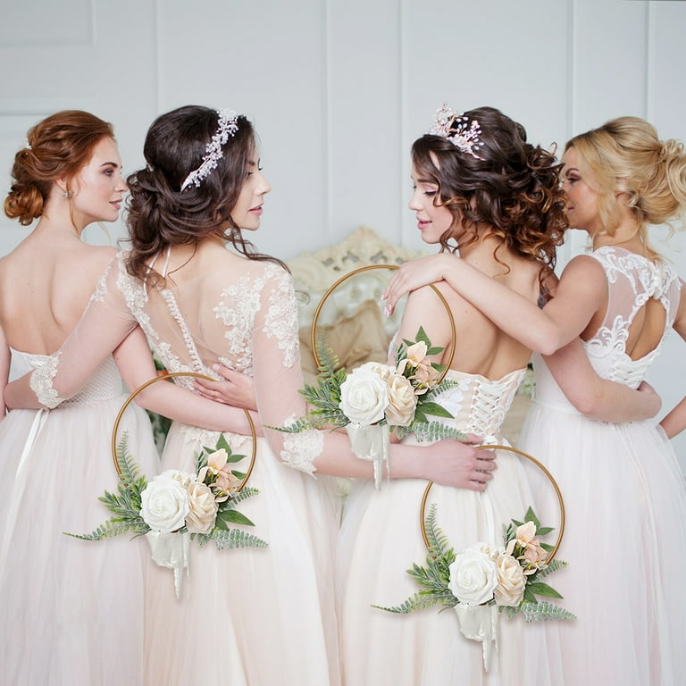 HUONA Metal Ring Simulated Wreath Floral Hoop Simulation Wreath