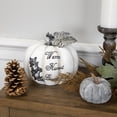thumbnail image 3 of Northlight 8" White and Black "Warm Harvest Blessing" Pumpkin Fall Harvest Decoration, 3 of 6
