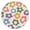 Colorful Daisy Flower, variant on Colorful Daisy Flower Silhouette Pattern Round Fitted Tablecloth with Elastic Edge,Dining Table Cover Waterproof,Outdoor Round Tablecloth for Camping,Dining,Indoor and Outdoor