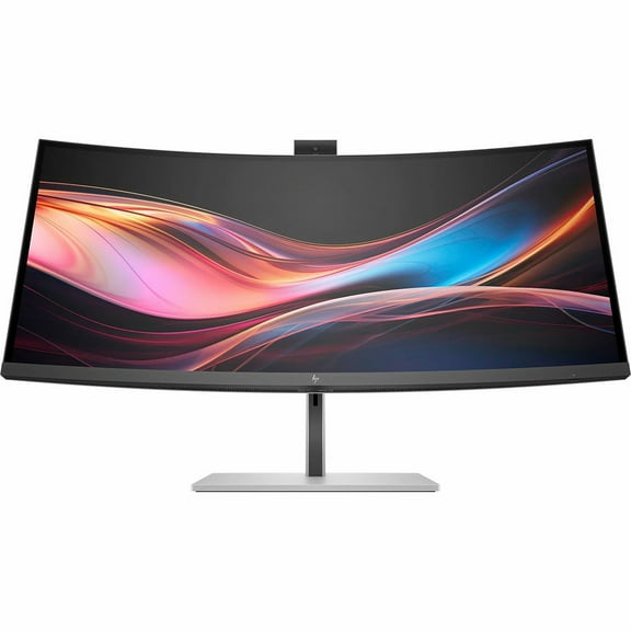HP 734pm 34" Class Webcam UW-QHD Curved Screen LED Monitor - 21:9 - 34" Viewable - In-plane Switching (IPS) Black Technology - Edge LED Backlight - 3440 x 1440 - FreeSync Premium - 400 Nit - 5 ms -...