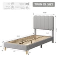 thumbnail image 2 of Yeshouse Estructura de cama Twin XL tapizada, linda cama plataforma de bouclé con cabecero ondulado para niñas/niños/niños, no necesita somier, soporte de listones de madera, silenciosa, 2 of 7