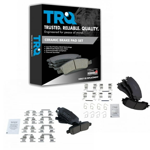 TRQ Front & Rear Premium Posi Ceramic Disc Brake Pad Kit for Infiniti Nissan BFA13105