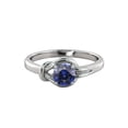 thumbnail image 1 of 0.50 ctw Lab Created Blue Sapphire Ring 14K White Gold Knot 4 prongs Round, 1 of 4