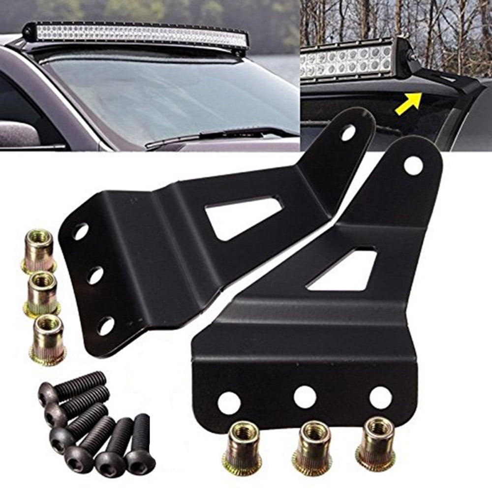 2pcs Car Off-road Roof LED Light Strip Bracket For Upper Bar Mounting Holder Kit