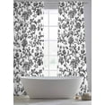 thumbnail image 5 of Black Flower Sheer Curtains 84 Inch Length 2 Panels Set, Vintage Farmhouse Boho Leaf Spring Plant Voile Window Treatment Rod Pocket Curtains Sheers Drapes for Bedroom/Living Room/Kitchen 52"x84"x2, 5 of 7