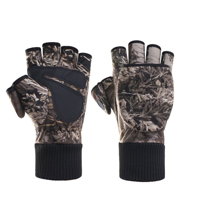 Guantes de polar de medio dedo para exteriores para hombres y mujeres, para ciclismo, escalada, otoño e invierno, resistentes al frío, cálidos y gruesos, para fotografía