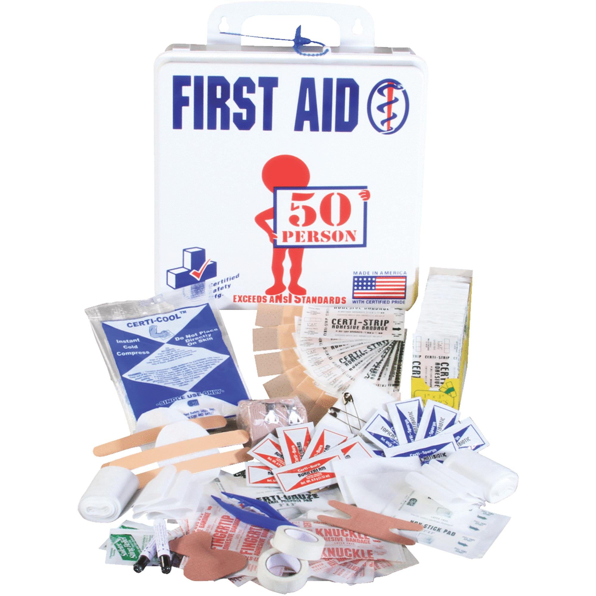 certified safety 50person first aid kit